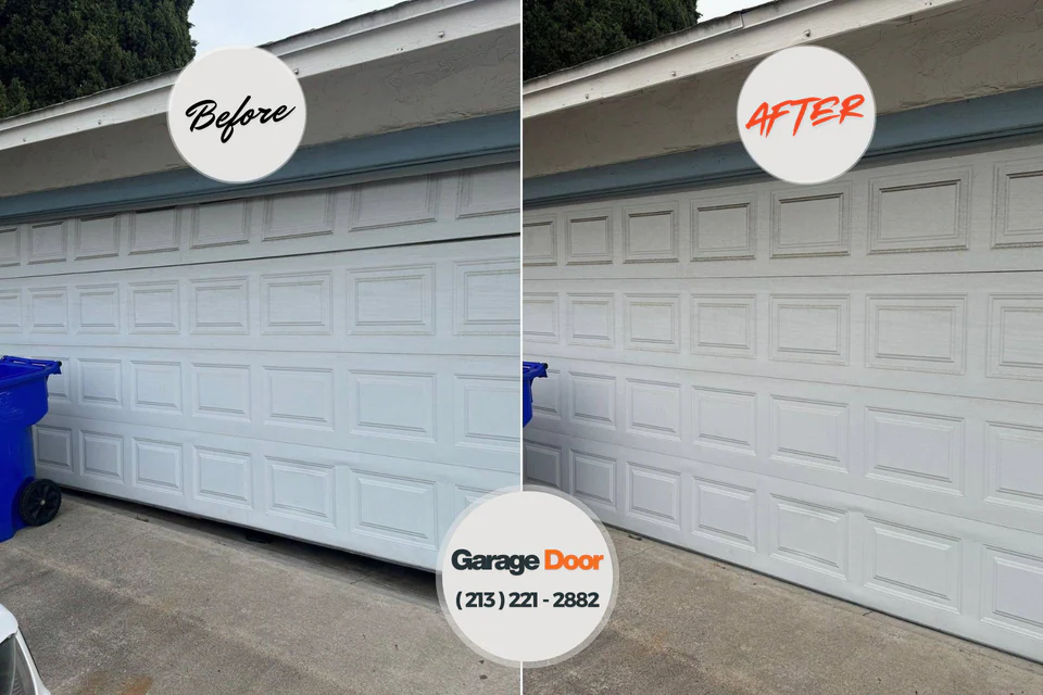 Before and after: garage door repair Bronxville, NY